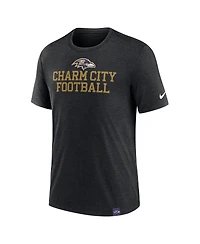 Nike Men's Heather Black Baltimore Ravens Blitz Tri-Blend T-Shirt