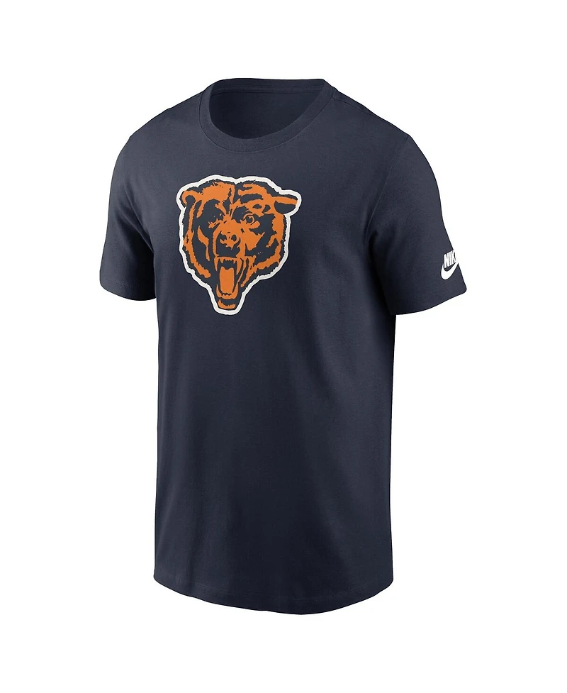 Nike Men's Navy Chicago Bears Rewind Logo Essential T-Shirt