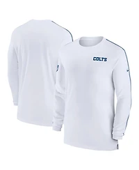 Nike Men's White Indianapolis Colts Sideline Coach Uv Performance Long Sleeve T-Shirt