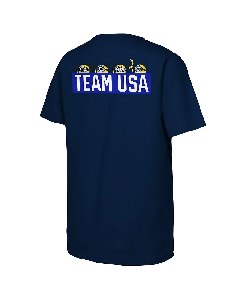 Outerstuff Men's and Women's Navy Team Usa Minions Flag Rings T-Shirt