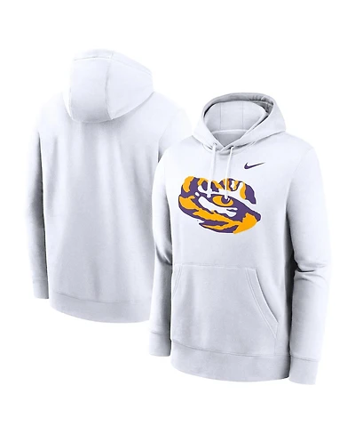 Nike Men's White Lsu Tigers Primetime Alternate Logo Club Fleece Pullover Hoodie
