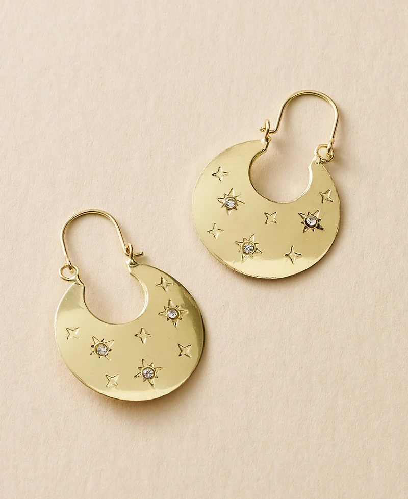 Matr Boomie Sitara Starry Flat Hoop Earrings