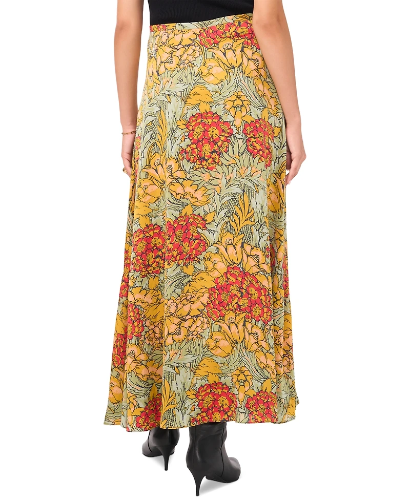 1.state Women's Floral Print Midi Skirt