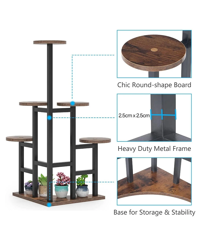Tribesigns Corner Plant Stand Indoor, 6 Tiered Plant Shelf Flower Stand, Tall Multiple Potted Plant Holder Rack Planter Organizer