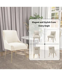 Boyel Living Velvet Dining Chair with Pulling Handle and Adjustable Foot Nails(Set of 2)
