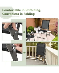 Slickblue Set of 4 Patio Folding Chair with Rustproof Metal Frame