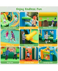 Costway Inflatable Water Slide Kids Blow up Pool Park Climbing Wall with 735W Blower