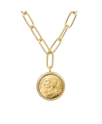 American Coin Treasures 17027 21 in. French 20 Centimes Goldtone Paper Clip Necklace