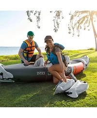 Intex Dakota K2 2 Person Vinyl Inflatable Kayak and Accessory Kit w/ Oars & Pump