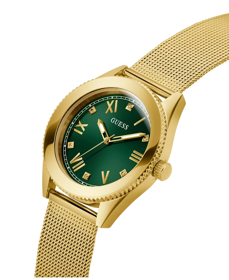Guess Men's Analog Gold Tone Mesh Watch, 44mm