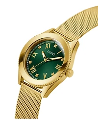 Guess Men's Analog Gold Tone Mesh Watch, 44mm