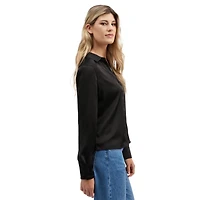 Nvlt Women's Button Front Satin Blouse