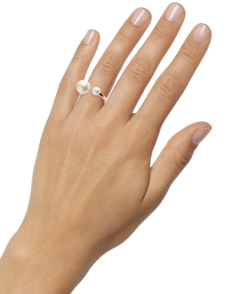 Emily in Paris Gold-Tone Imitation Pearl Small & Large Polished Cuff Ring