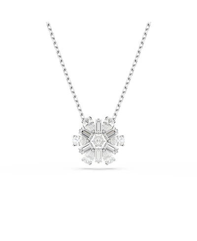 Swarovski Snowflake White Rhodium Plated Idyllia Pendant Necklaces