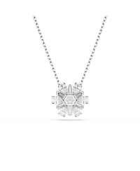 Swarovski Snowflake White Rhodium Plated Idyllia Pendant Necklaces