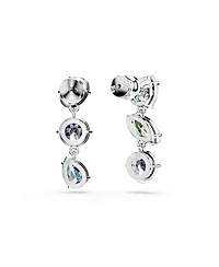 Swarovski Mixed Cuts Multicolored Rhodium Plated Gema Drop Earrings