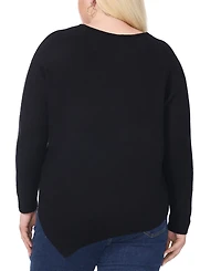 Vince Camuto Plus Asymmetric-Hem Sweater