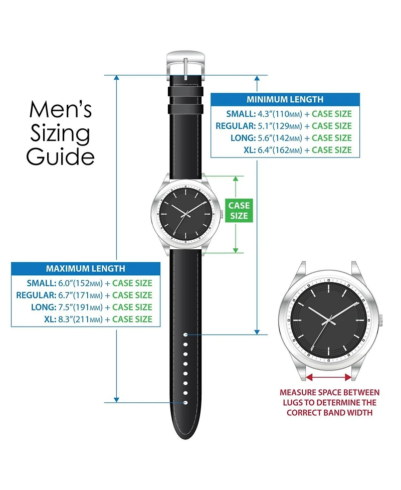 Speidel Men's Heavy Texture Buffalo Grain Watchband 22mm Black