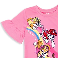Paw Patrol Rubble Marshall Chase Girls T-Shirt and Leggings Outfit Set Toddler |Child