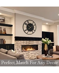 Sorbus 24" Modern Wooden Wall Clock - Sleek Design, Analog Display