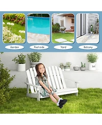 Slickblue 2 Person Adirondack Rocking Chair with Slatted seat
