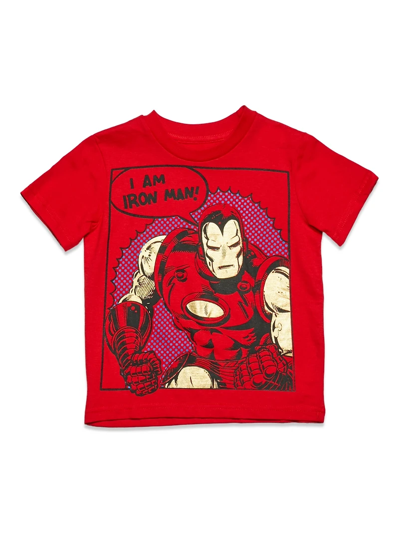 Avengers Toddler Boys Marvel Captain America Black Panther Iron Man Short Sleeve Graphic T-Shirt