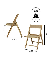 Jonathan Y Kiawah Coastal Modern Wood Woven Seagrass Folding Chair, Natural (Set of 2)