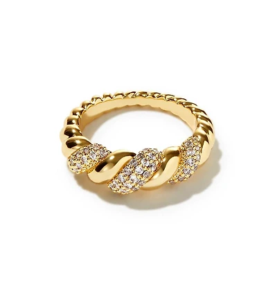 Ana Luisa Rope Ring - Pave