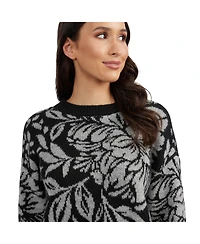 Ellen Tracy Women's Long Sleeve Jacquard Top