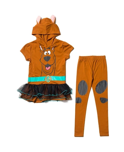 Scooby Doo Toddler Girls Cosplay T-Shirt Dress and Leggings Outfit Set