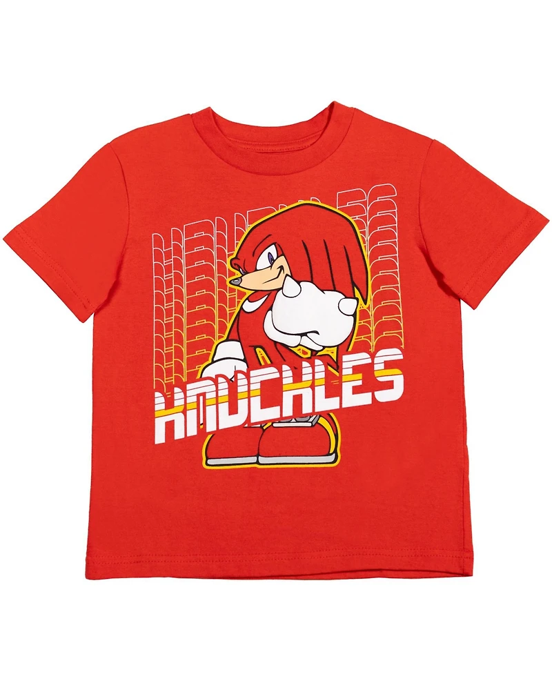 Sega Boys Tails Sonic The Hedgehog Knuckles Shadow 3 Pack Graphic T-Shirts to