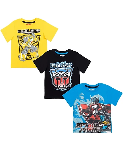 Transformers Boys Bumblebee Optimus Prime 3 Pack T-Shirts to