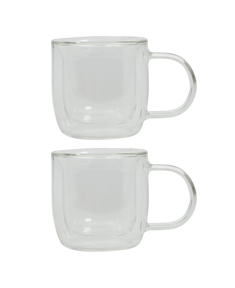 Mr. Coffee Salon Espresso 3 Oz Double Wall Insulated Glasses Mugs (Set of 2)