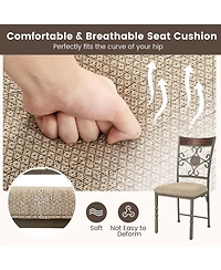 Set of 2 Dining Room Chairs Armless Kitchen with Seat Cushion