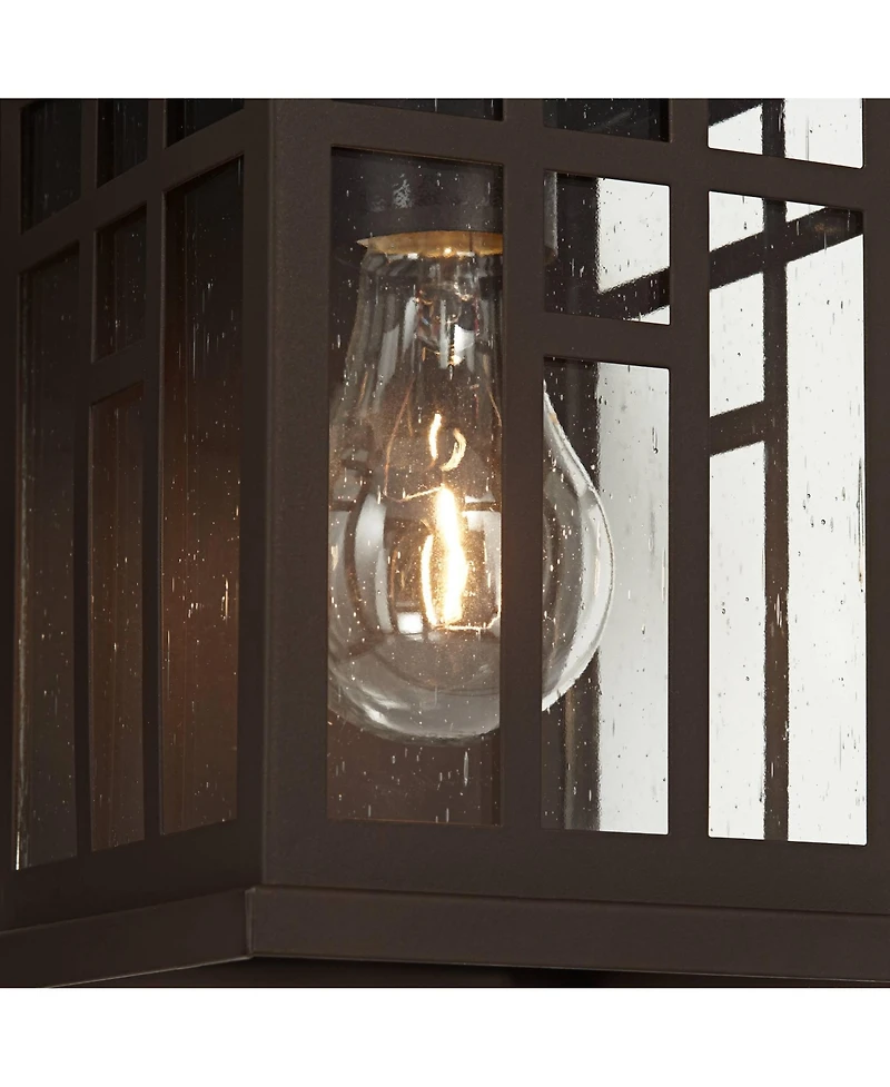 John Timberland Outdoor Wall Lights Set of 2 Fixture Carriage Style Bronze 12 1/2" Clear Glass Lantern Exterior House Porch Patio