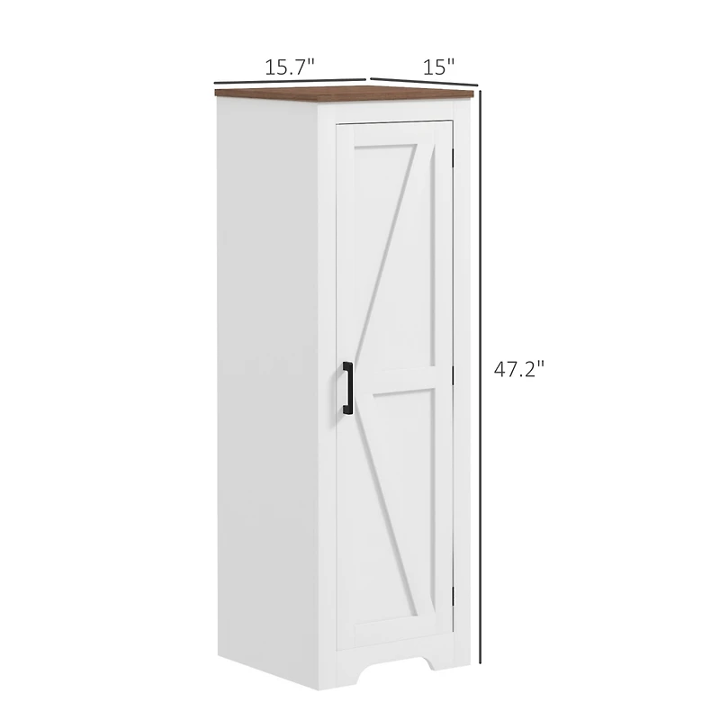 Homcom Farmhouse Storage Cabinet with Adjustable Shelf Barn Door,