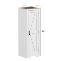 Homcom Farmhouse Storage Cabinet with Adjustable Shelf Barn Door,