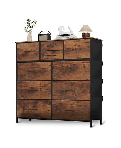 Skonyon 10 Drawers Dresser for Bedroom, Fabric Storage Organizer Unit for Living Room, Closet Srorage