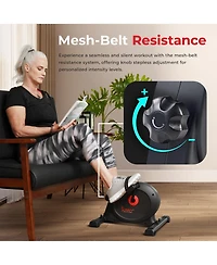Sunny Health & Fitness Under Desk Smart Mini Pedal Exerciser, Dual Function Exercise Cycle Bike, Dark Grey