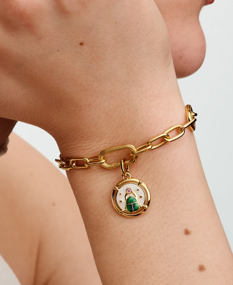 Pandora 14K Gold-Plated Scarab Beetle Medallion Charm