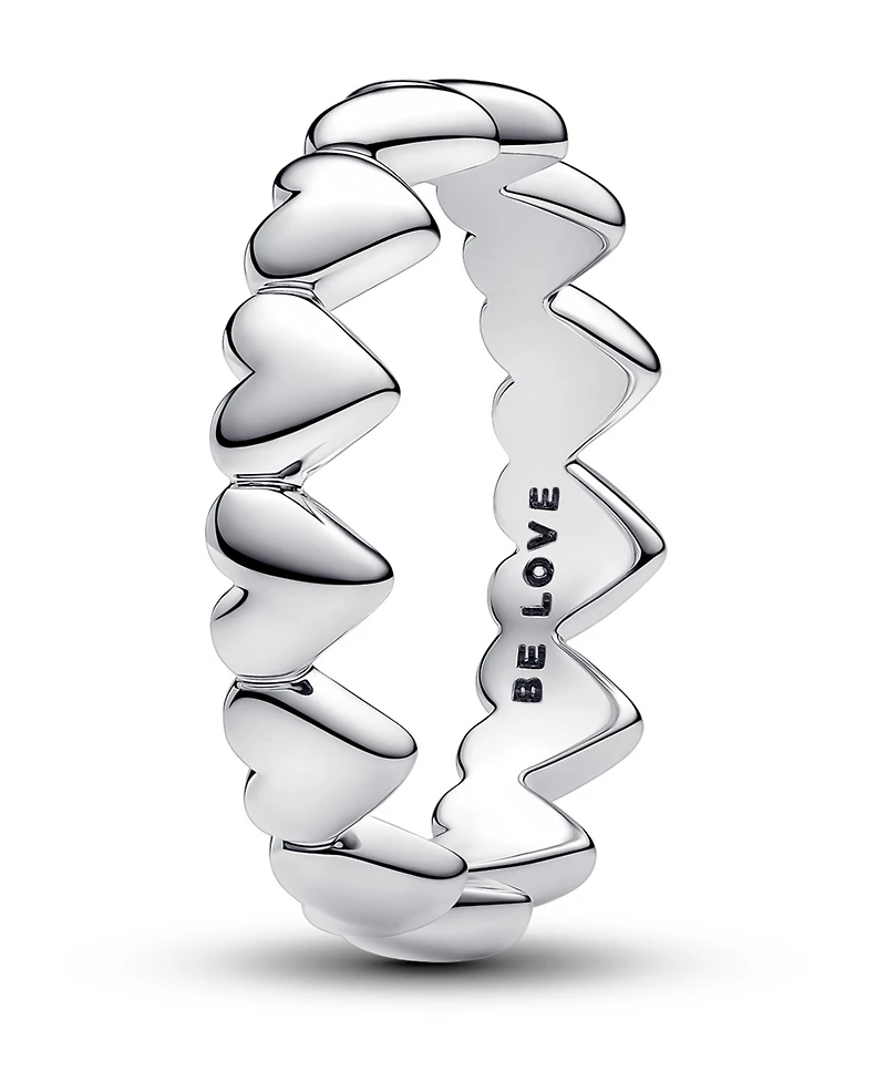 Pandora Sterling Silver Row of Hearts Ring