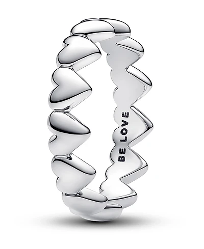 Pandora Sterling Silver Row of Hearts Ring