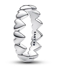 Pandora Sterling Silver Row of Hearts Ring