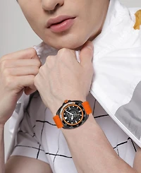 Coach Men's Charter Automatic Orange Silicone Watch 44mm