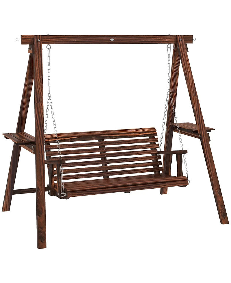 Outsunny 2-Seat Patio Swing Chair, Porch Swing with Sd,