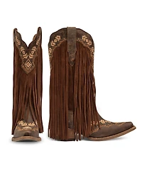 Buck & Brana Franny Leather Cowgirl Boots - Classic Western Style Comfort By