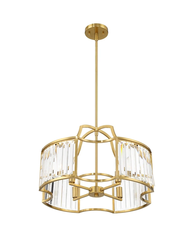 Possini Euro Design Gillian Gold Pendant Chandelier 21 1/2" Wide Modern Crystal 4-Light Fixture for Dining Room Kitchen Island