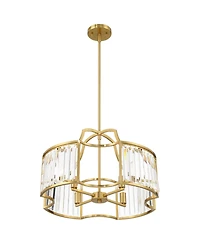 Possini Euro Design Gillian Gold Pendant Chandelier 21 1/2" Wide Modern Crystal 4-Light Fixture for Dining Room Kitchen Island