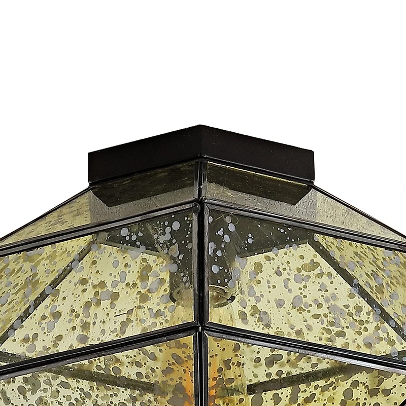 Jonathan Y Evelyn Vintage Farmhouse Iron/Glass Led Flush Mount