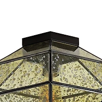 Jonathan Y Evelyn Vintage Farmhouse Iron/Glass Led Flush Mount